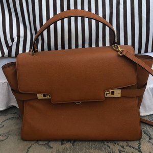 Henri Bendel Uptown Satchel Leather Crossbody Bag